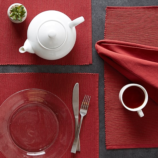 Design Imports Barn Red Ribbed 6-pc. Placemats