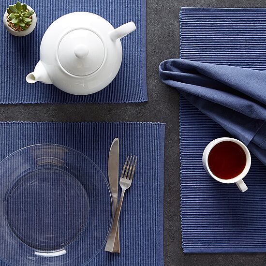 Design Imports French Blue Ribbed 6-pc. Table Linen Set