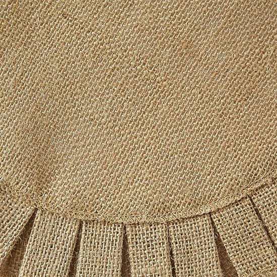 Design Imports Natural Jute Round Ruffle Trim Table Linen Set