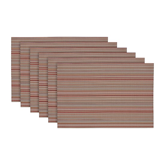 Design Imports Tango Red Stripe 6-pc. Placemats