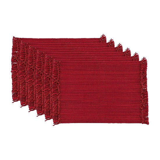 Design Imports Variegated Redwood Fringe 6-pc. Placemats
