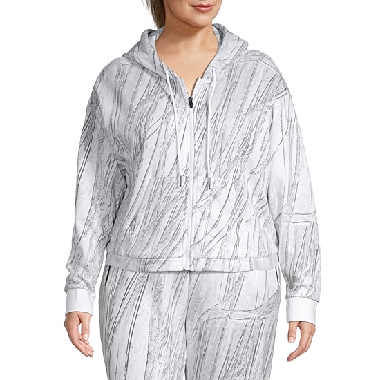 Sports Illustrated Womens Long Sleeve Fleece Zipper Active Plus Hoodie