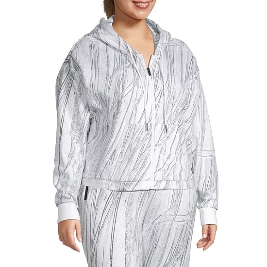 Sports Illustrated Womens Long Sleeve Fleece Zipper Active Plus Hoodie