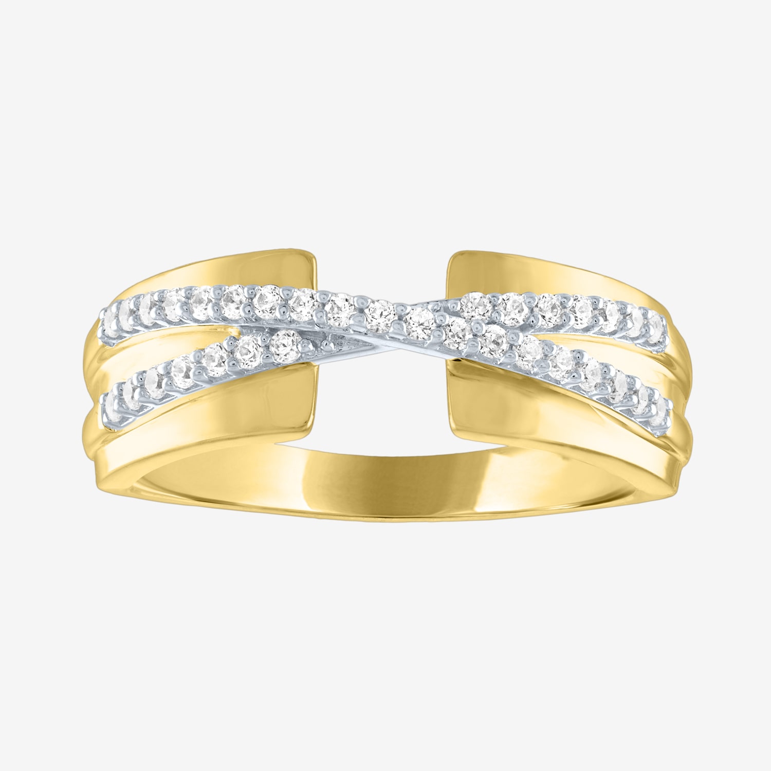 Diamond Addiction (G-H / Si2-I1) 1/5 CT. T.W. Lab Grown White Diamond 14K Gold Over Silver Sterling Silver Band