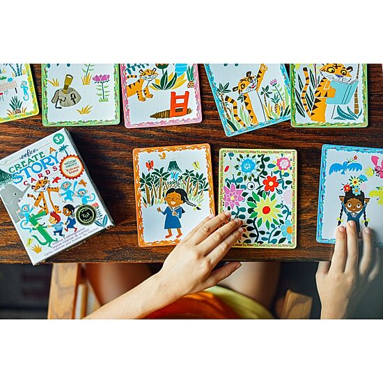 Eeboo Volcano Island Create A Story Pre-Literacy Cards Interactive Toy