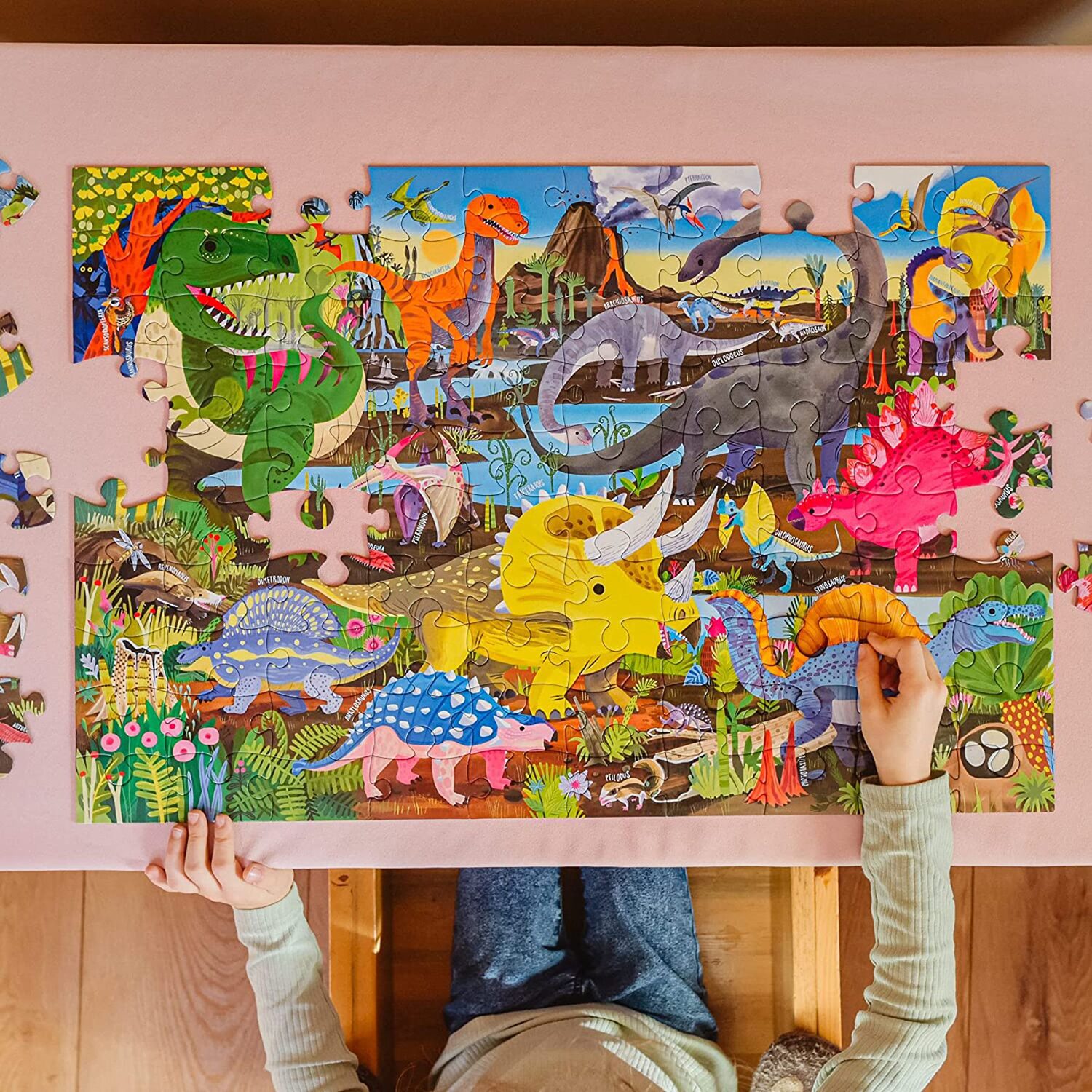 Eeboo Land Of Dinosaurs 100 Piece 100-pc. Puzzle