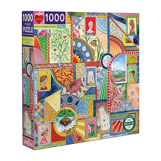 Eeboo Piece And Love Ufo Victorian Ladies 1000 Piece Adult Square Jigsaw 1000-pc. Puzzle