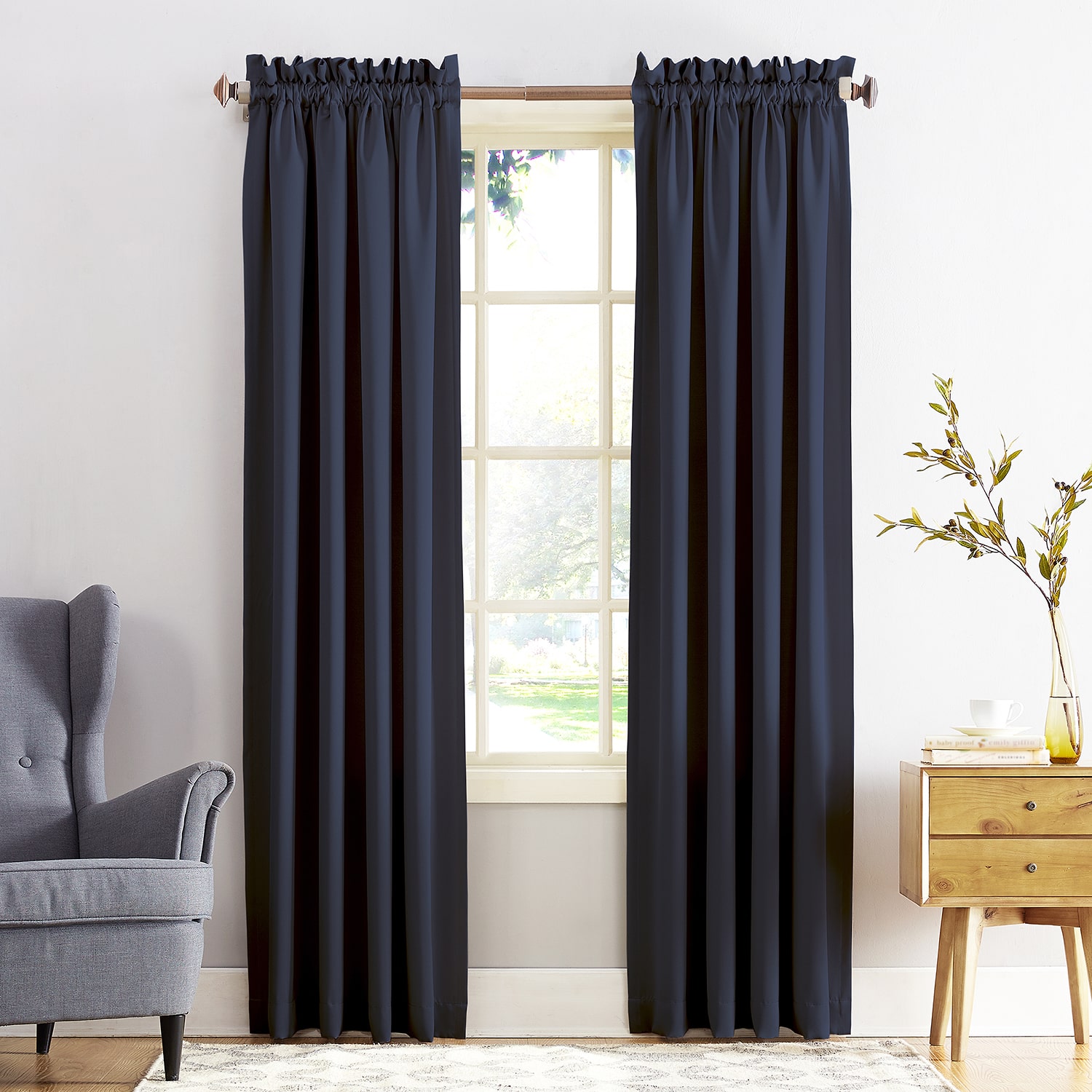 Sun Zero Emory Rod Pocket Energy Saving Light-Filtering Single Curtain Panel