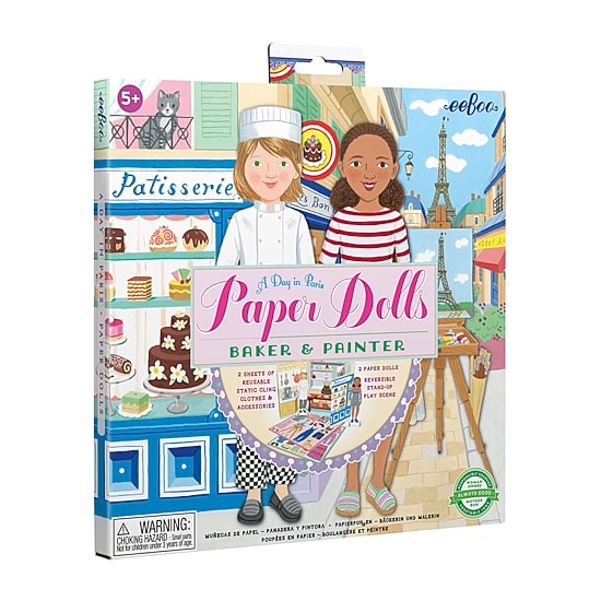 Eeboo Baker And Painter Paper Dolls Reusable Set 3-pc. Craft Kit