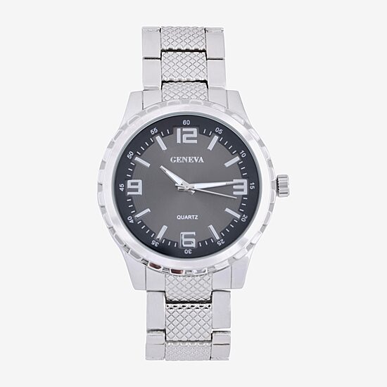 Geneva Mens Silver Tone Stainless Steel 2-pc. Watch Boxed Set