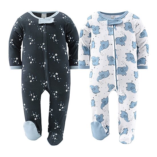The Peanutshell 0-3m Blue Elephant Baby Unisex Knit 30-pc. Baby Clothing Set