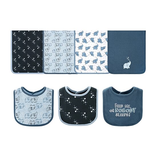 The Peanutshell 0-3m Blue Elephant Baby Unisex Knit 30-pc. Baby Clothing Set