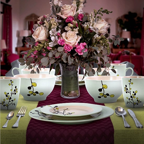 Elama Retro Bloom 16-pc. Stoneware Dinnerware Set