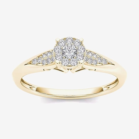 1/6 CT.T.W. Natural Diamond 10K Yellow Gold Engagement Ring