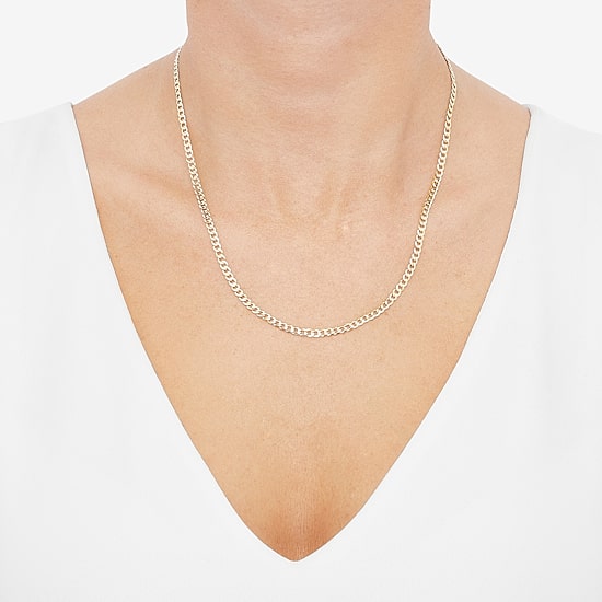 Unisex Adult 14K Gold 20 Inch Curb Chain Necklace