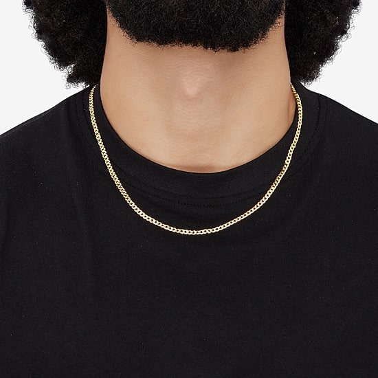Unisex Adult 14K Gold 20 Inch Curb Chain Necklace