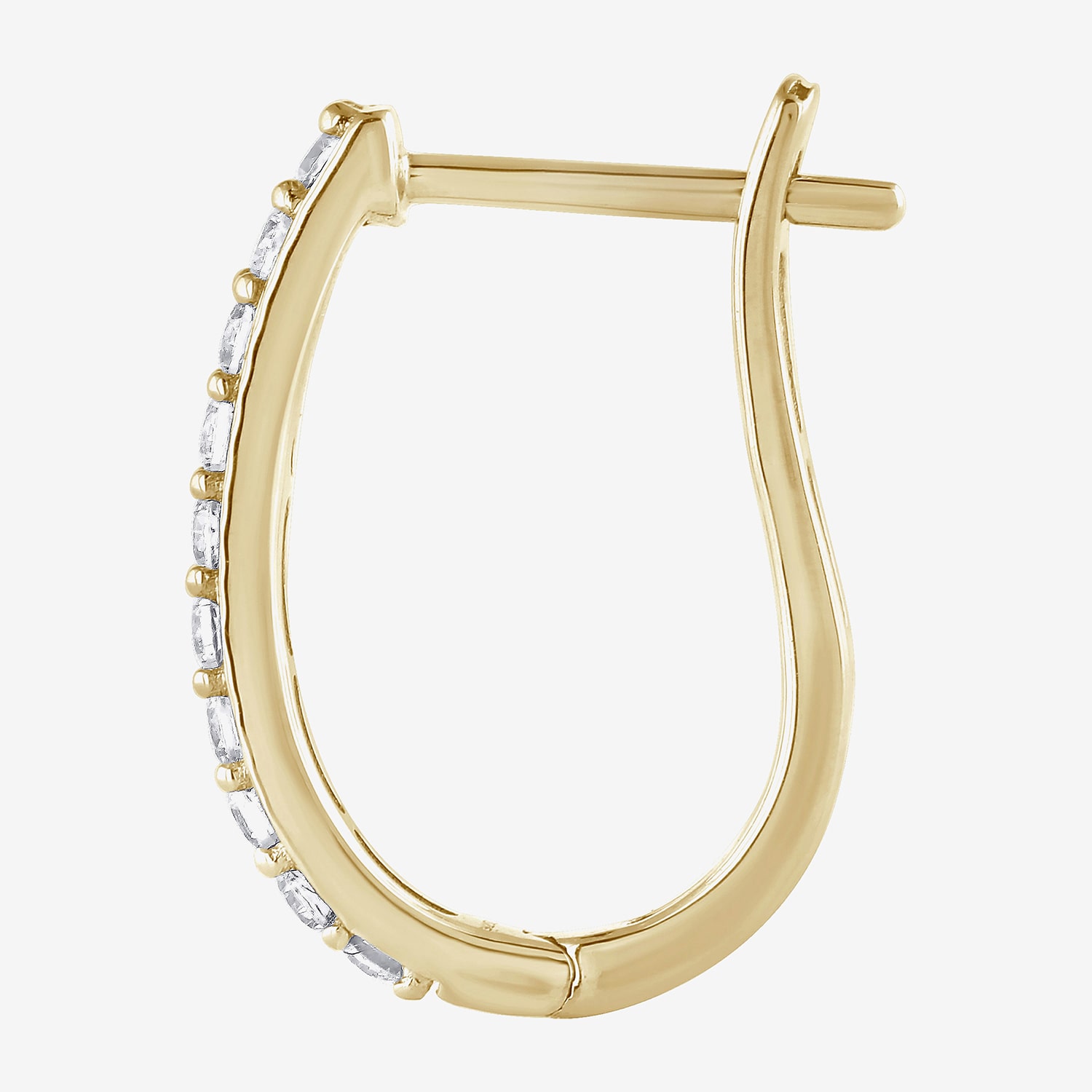 (H-I / I1) Womens 1/2 CT. T.W. Lab Grown White Diamond 10K Gold 18mm Hoop Earrings