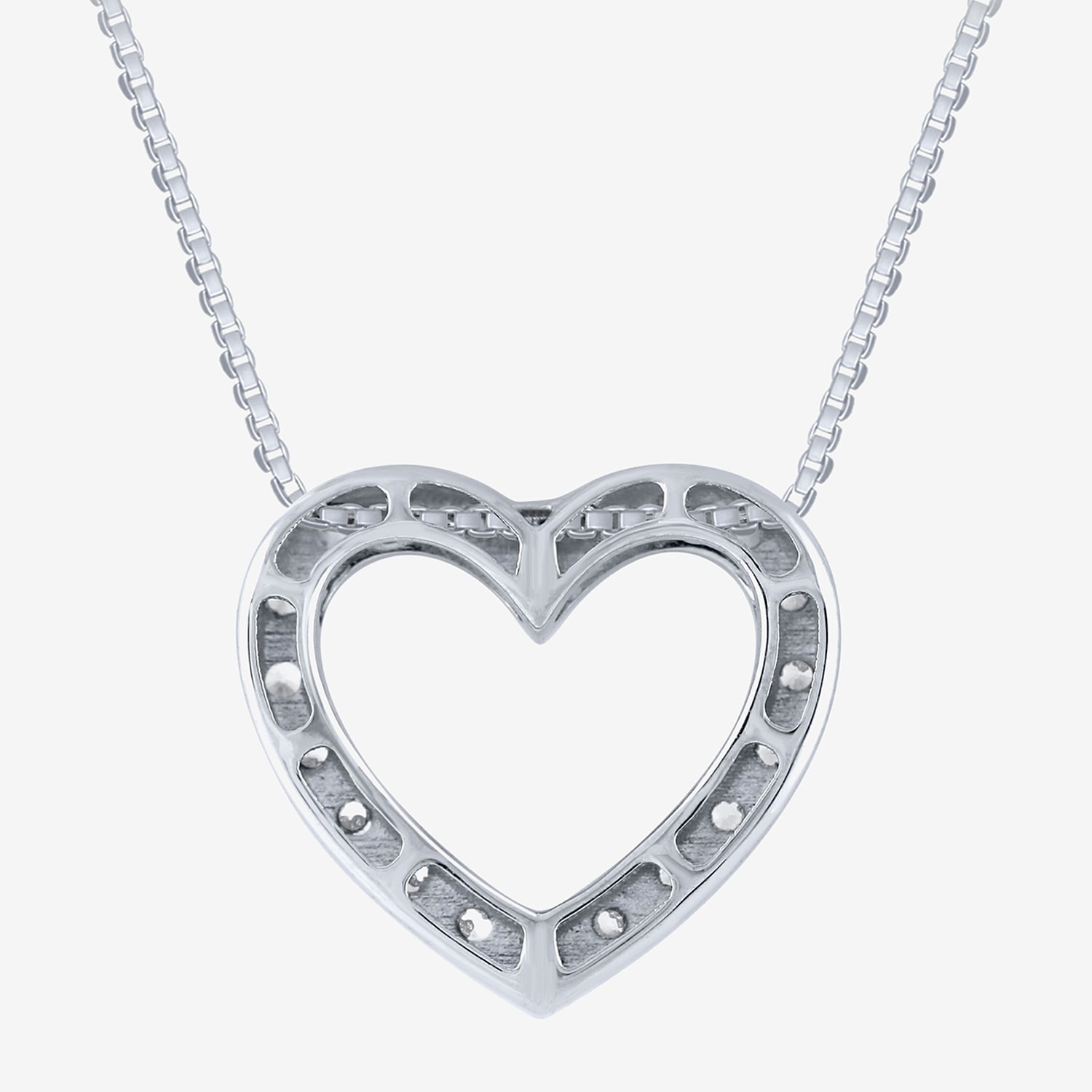 (H-I / I1) Womens 1/4 CT. T.W. Lab Grown White Diamond 10K Gold Heart 18 Inch Pendant Necklace