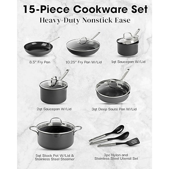 Gotham Steel Pro Ultra Ceramic 2x 15-pc. Non-Stick Cookware Set