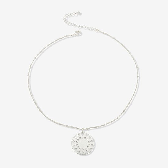 a.n.a Silver Tone Coin Womens 17 Inch Pendant Necklace