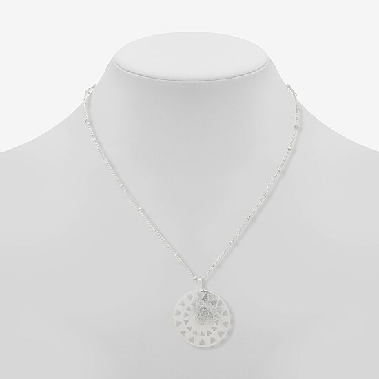 a.n.a Silver Tone Coin Womens 17 Inch Pendant Necklace