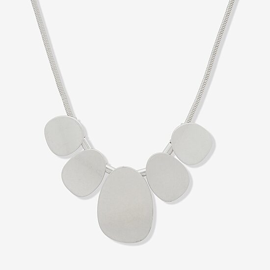 a.n.a Silver Tone Frontal Womens 18 Inch Collar Necklace
