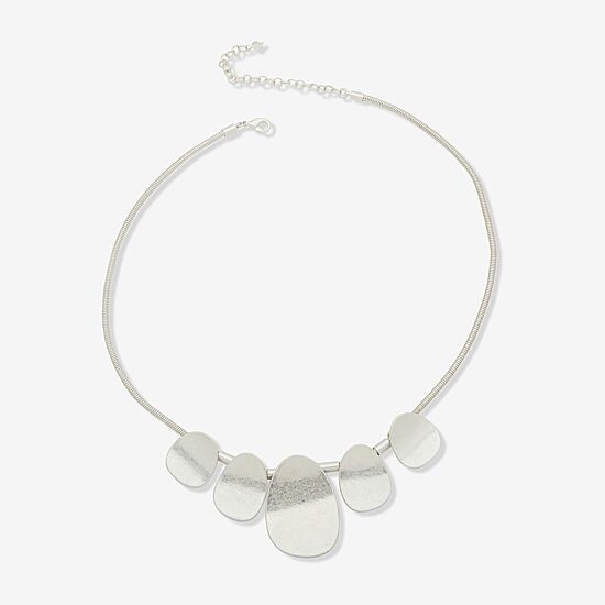 a.n.a Silver Tone Frontal Womens 18 Inch Collar Necklace