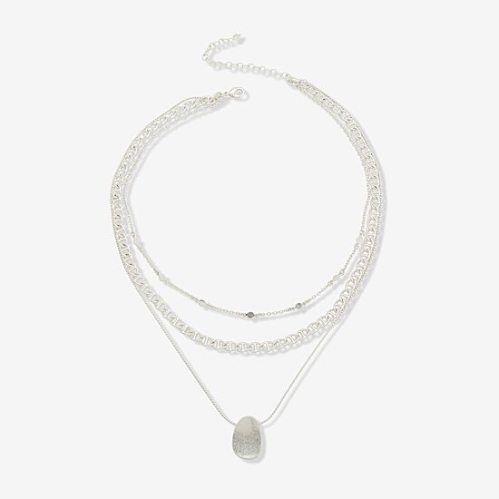 a.n.a Silver Tone Womens 20 Inch Strand Necklace