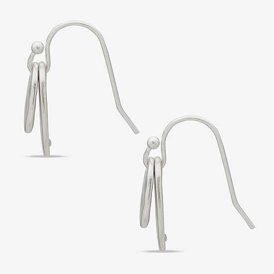 a.n.a Silver Tone Hammered Womens Drop Earrings