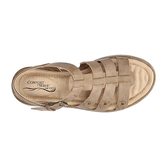 Easy Street Womens Chirp Adjustable Strap Flat Sandals