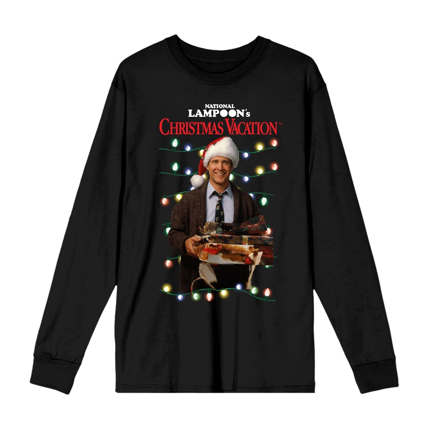 Christmas Vacation Womens Juniors Crew Neck Long Sleeve Regular Fit Graphic T-Shirt