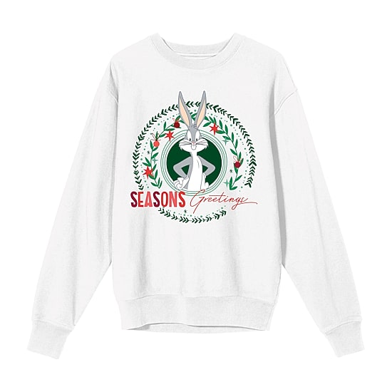Bugs Seasons Greetings Womens Juniors Crew Neck Long Sleeve Care Bears Sweatshirt