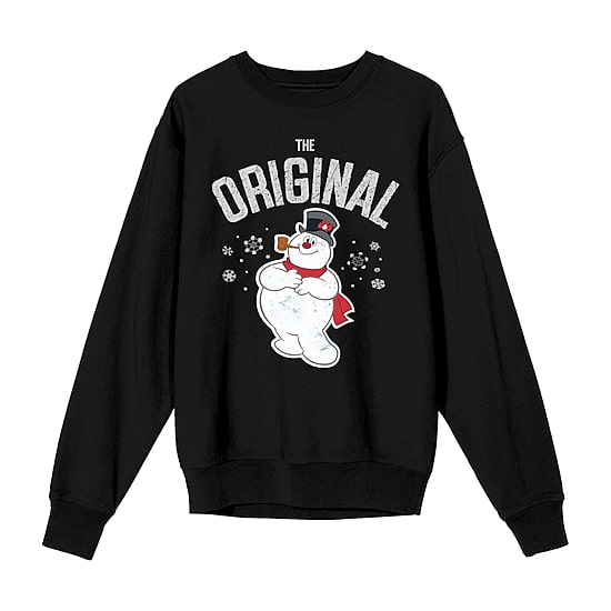 Frosty The Snowman Womens Juniors Crew Neck Long Sleeve Sweatshirt