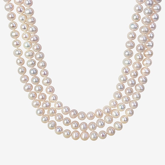 Womens White 100 Inch Strand Necklace