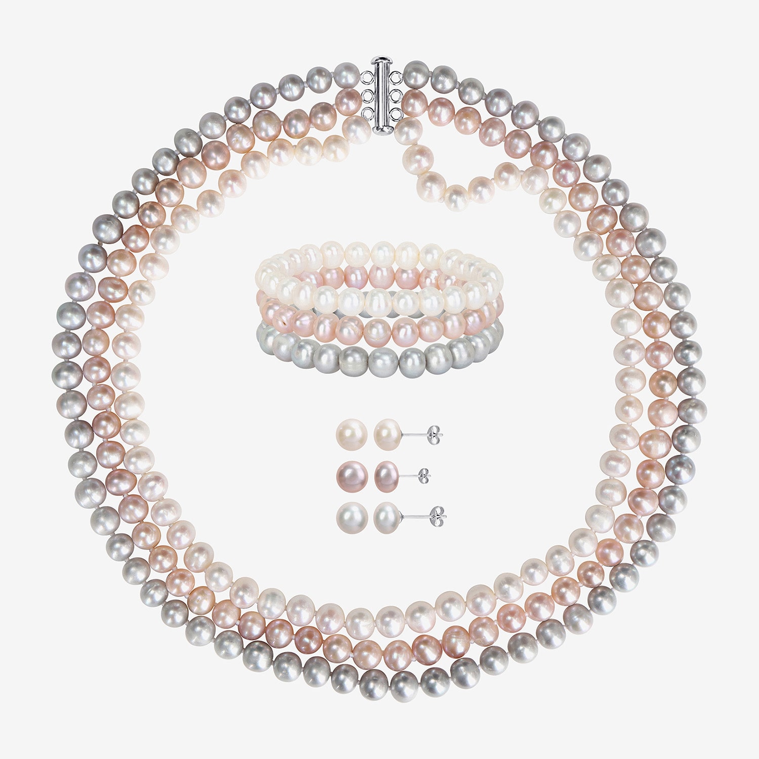Womens Cultured Freshwater Pearl Sterling Silver -pc. Jewelry Set