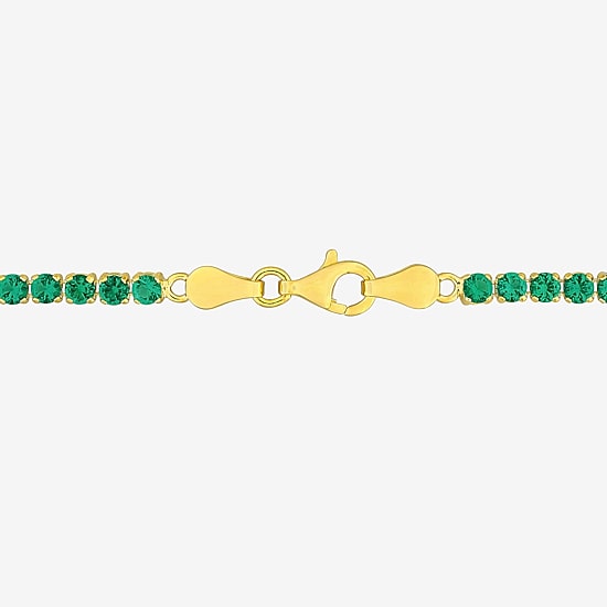 Gemstone Sterling Silver 7.25 Inch Tennis Bracelet