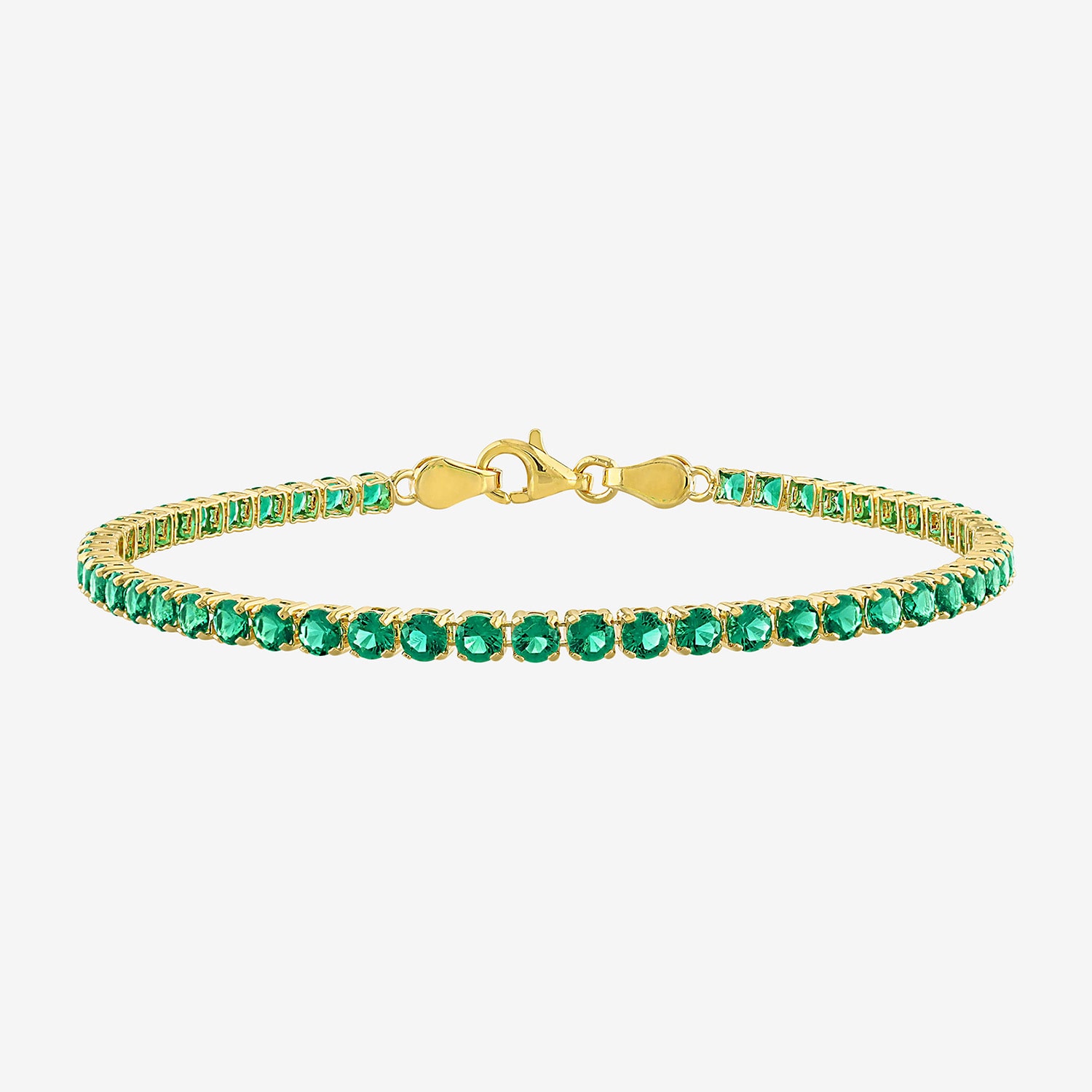 Gemstone Sterling Silver 7.25 Inch Tennis Bracelet