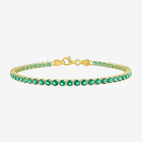 Gemstone Sterling Silver 7.25 Inch Tennis Bracelet