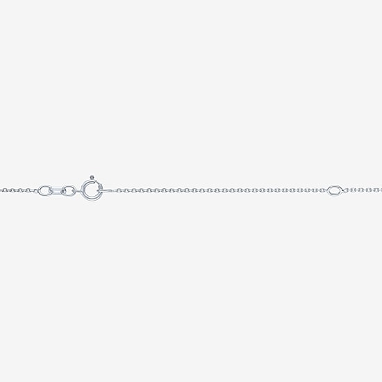 Womens Lab Created White Opal Sterling Silver 18 Inch Pendant Necklace