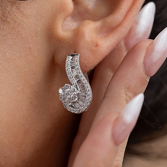 Diamond Blossom (G / Si2) Womens 2 CT. T.W. Lab Grown White Diamond 10K Gold Drop Earrings