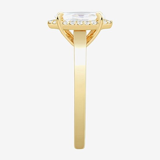 (H-I / Si1-Si2) Womens 1 CT. T.W. Lab Grown White Diamond 10K Gold Marquise Halo Engagement Ring