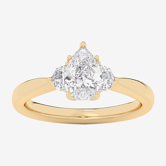 (G-H / Si1-Si2) Womens 1 1/4 CT. T.W. Lab Grown White Diamond 14K Gold Pear Solitaire Engagement Ring