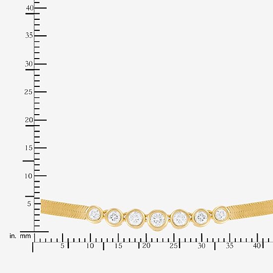(G-H / Si1-Si2) Womens 1/2 CT. T.W. Lab Grown White Diamond 14K Gold Over Silver Sterling Silver 16 Inch Pendant Necklace