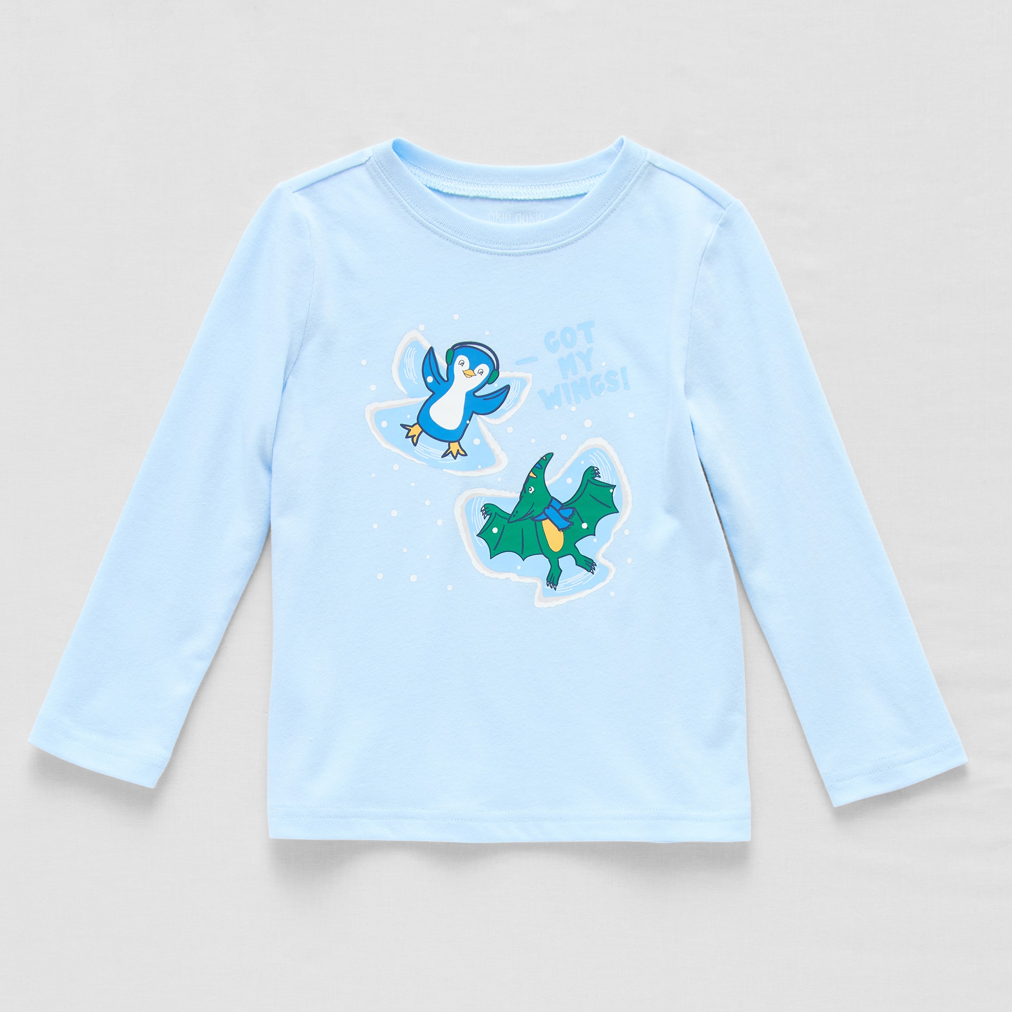 Okie Dokie Toddler & Little Boys Crew Neck Long Sleeve Regular Fit Graphic T-Shirt