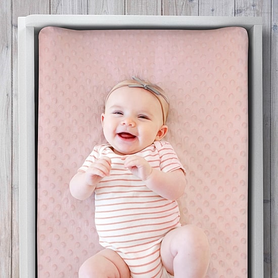 The Peanutshell Blush Daisy 3-pc. Changing Pad Cover