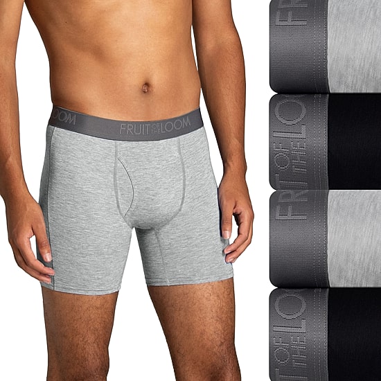 Fruit of the Loom 360 Stretch Coolsoft Mens 4 Pack Boxer Briefs Stc4bb1j