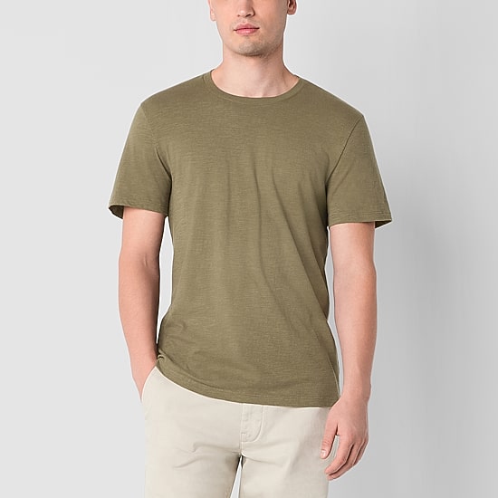 mutual weave Slub Mens Crew Neck Short Sleeve T-Shirt