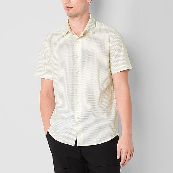 Stylus Mens Short Sleeve Regular Fit Button-Down Shirt