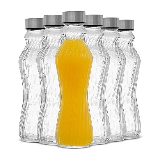 Joyjolt Fluted Glass Spring Water Bottle