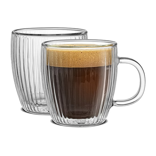 Joyjolt Fluted Savor Double Wall 5.4oz Set Espresso Cup